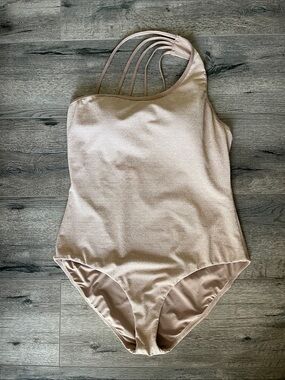 Jantzen One-Shoulder Shimmery Blush tan/gold  Swimsuit